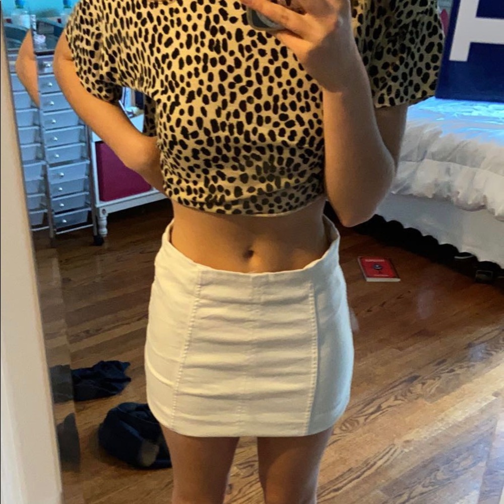 Wishlist Denim White Jean Paneled a Miniskirt